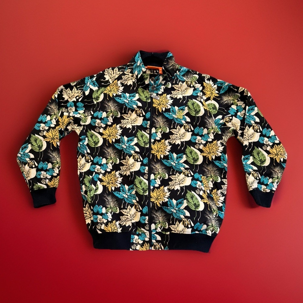 Vintage 90s Five Pointz Streetwear Skater Double Jacket Mens 2XL Leaf Print
